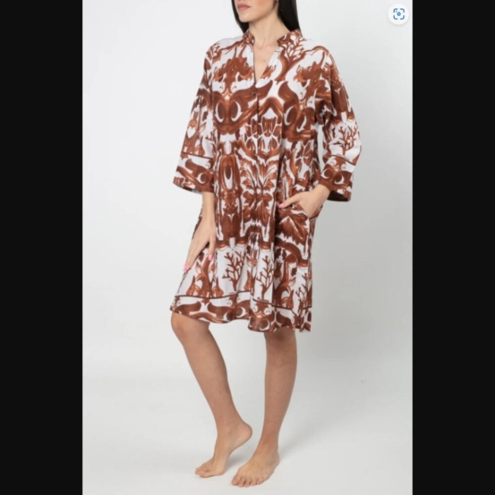 Antica Sartoria‎ Resort Wear Button Down Cotton Dress One Size NWT Italy